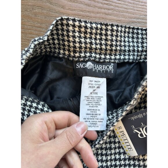 Deadstock Vintage 90s Wool Houndstooth Pleated Pants Rockabilly - Picture 9 of 10